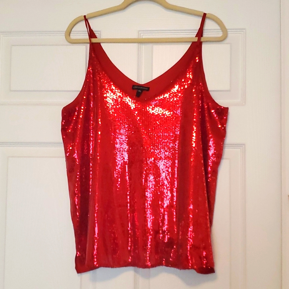 Beautiful Glittering Spaghetti Strap Top